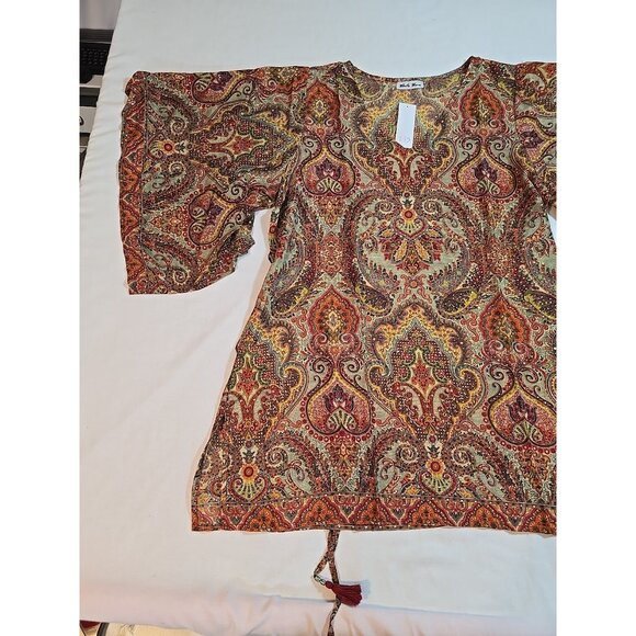 Kimono Sleeves Short length dress tassel tie back fits size S to Size L New - Picture 10 of 16